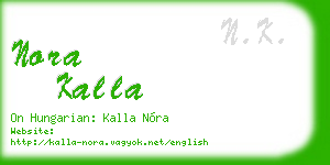 nora kalla business card