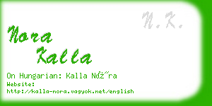 nora kalla business card